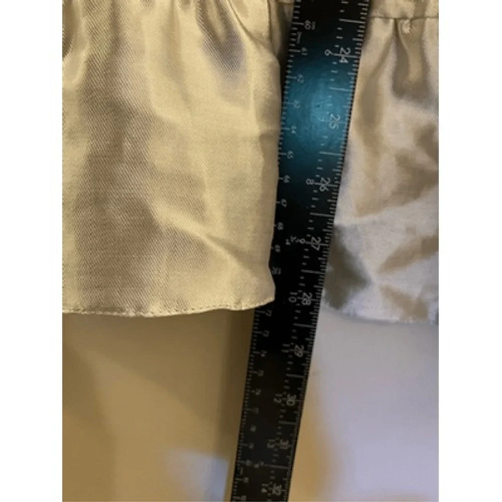 Topshop Womens Silver Metallic Ruffle Wrap Midi Skirt High Waist‎ Size 12